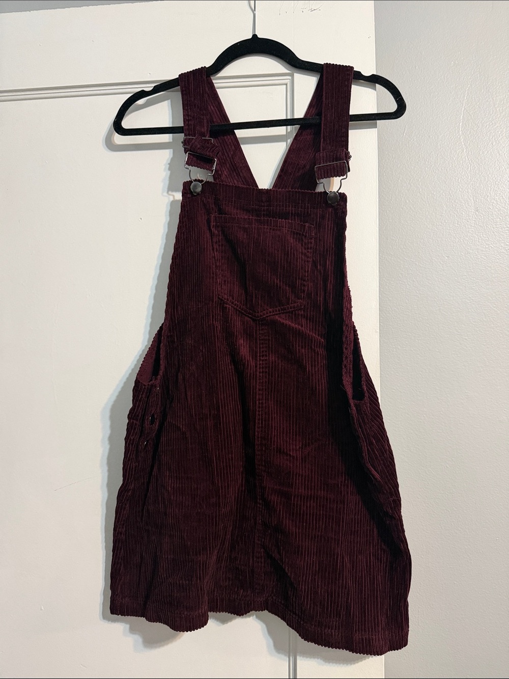 Forever 21 Burgundy Corduroy Pinafore Dress